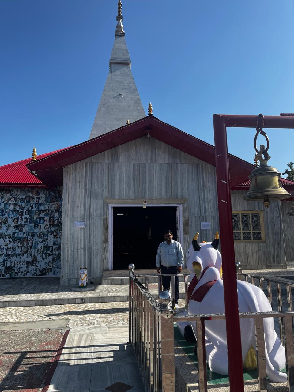 Temple entrance with sacred Nandi
